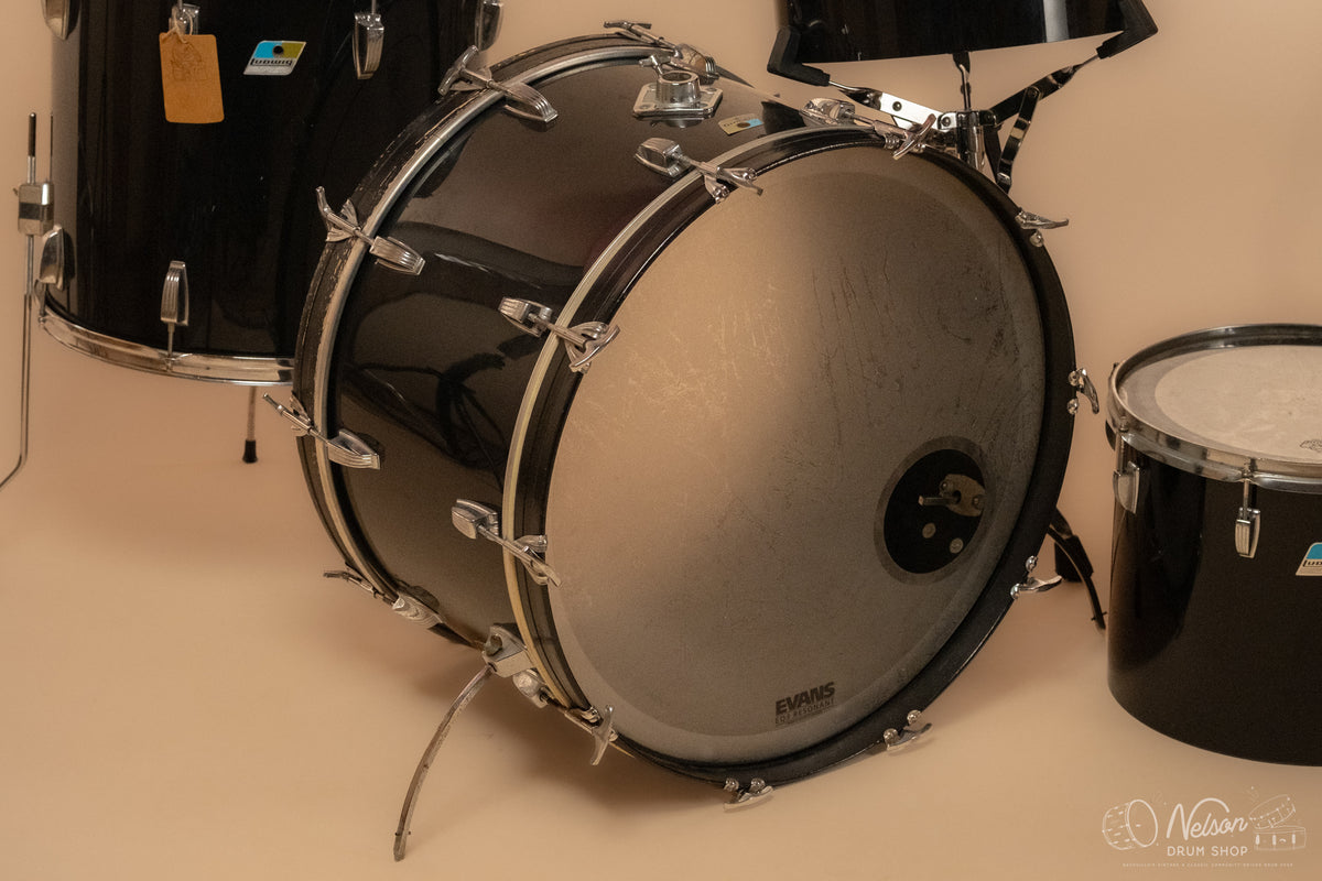 1970s Ludwig Vistalite in Black - 14x24, 16x18, 12x15, 10x14