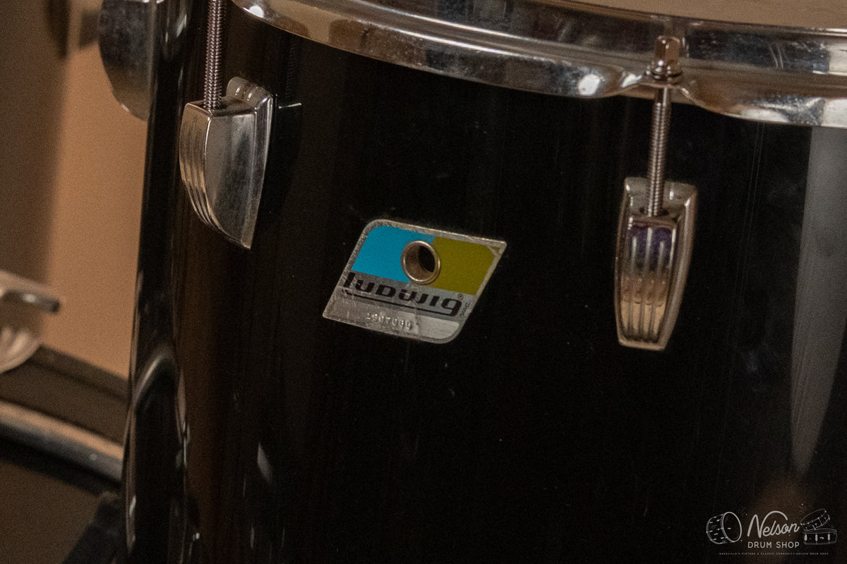 1970s Ludwig Vistalite in Black - 14x24, 16x18, 12x15, 10x14