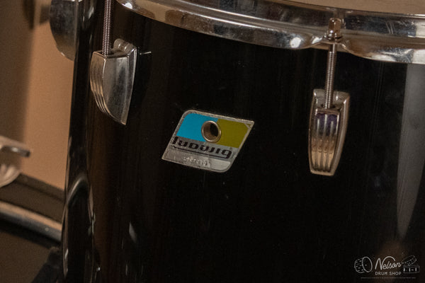 1970s Ludwig Vistalite in Black - 14x24, 16x18, 12x15, 10x14