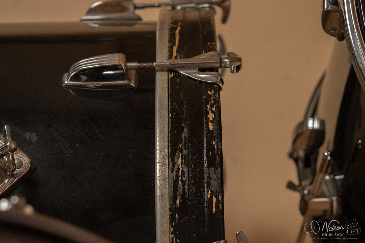1970s Ludwig Vistalite in Black - 14x24, 16x18, 12x15, 10x14