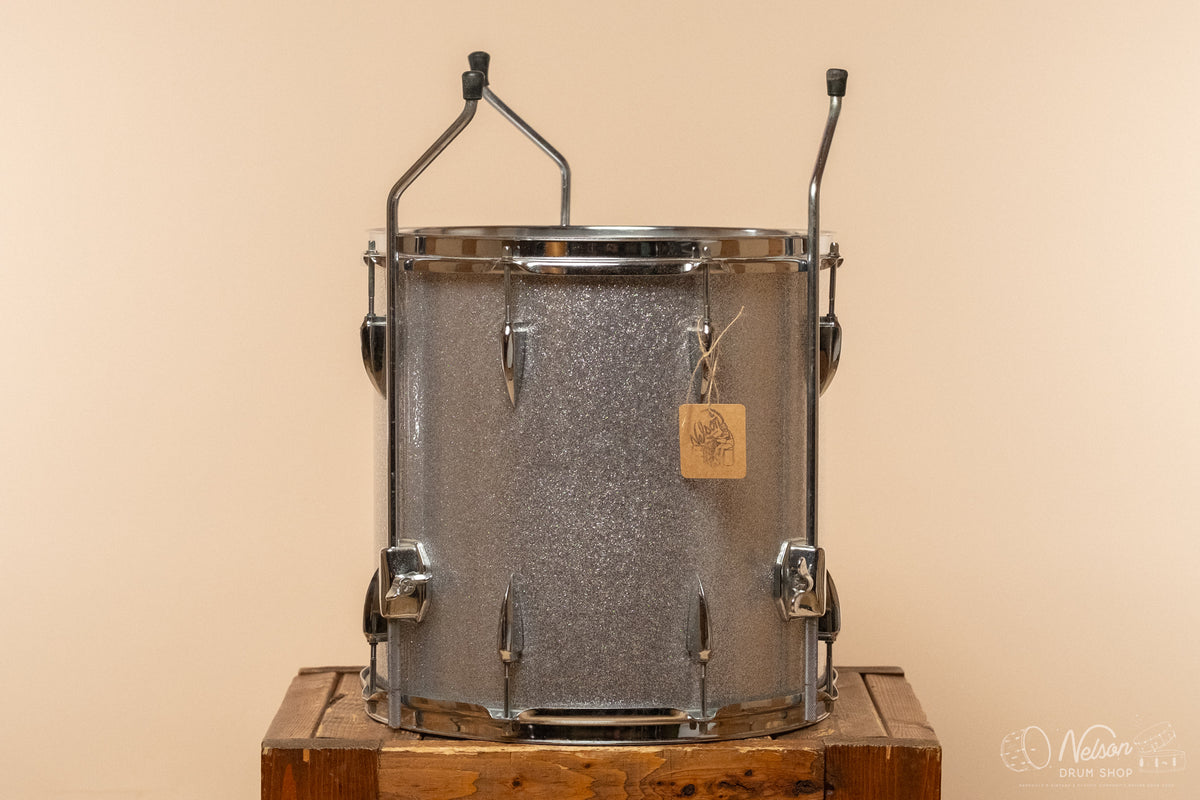 1970s MIJ Star Floor Tom rewrapped in Silver Sparkle - 14x14
