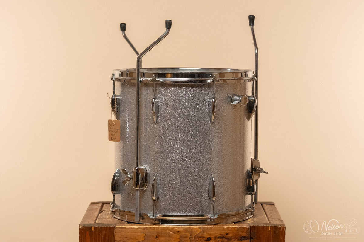 1970s MIJ Star Floor Tom rewrapped in Silver Sparkle - 14x14