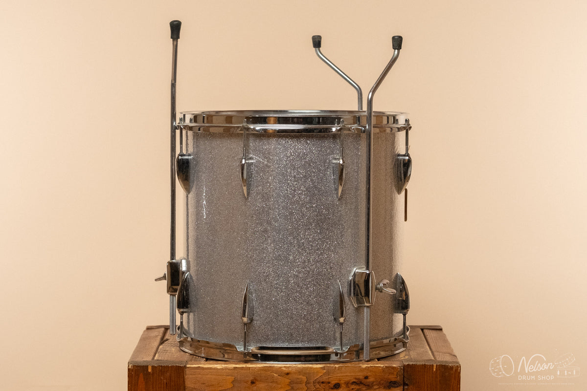 1970s MIJ Star Floor Tom rewrapped in Silver Sparkle - 14x14