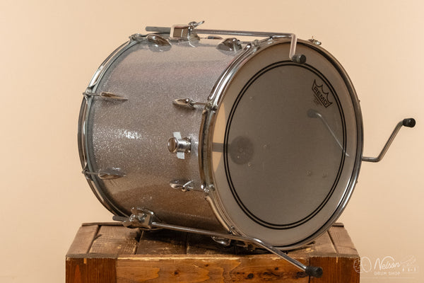 1970s MIJ Star Floor Tom rewrapped in Silver Sparkle - 14x14