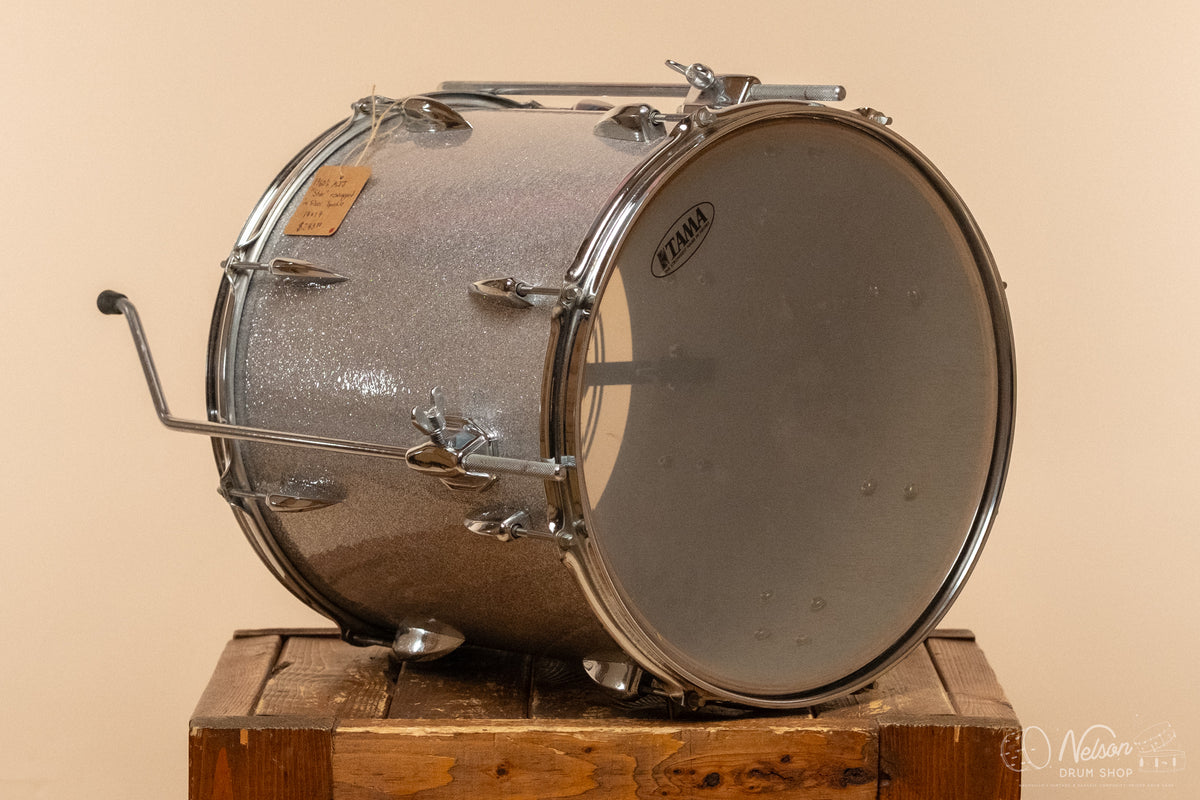 1970s MIJ Star Floor Tom rewrapped in Silver Sparkle - 14x14