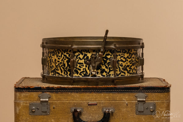 1920s Leedy 'Elite' Professional Model in Black Onyx Signed by Louie Bellson - 5x14