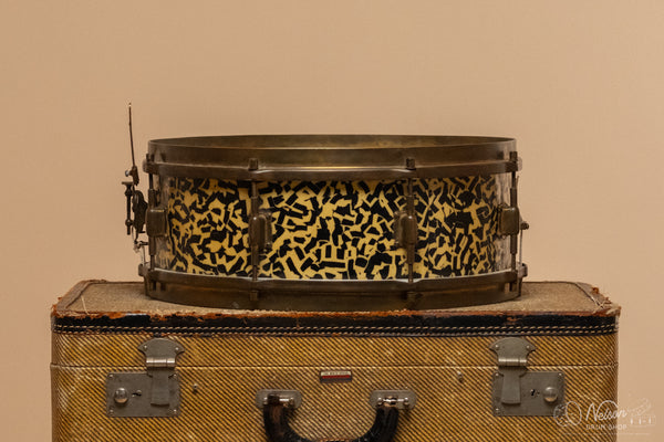 1920s Leedy 'Elite' Professional Model in Black Onyx Signed by Louie Bellson - 5x14