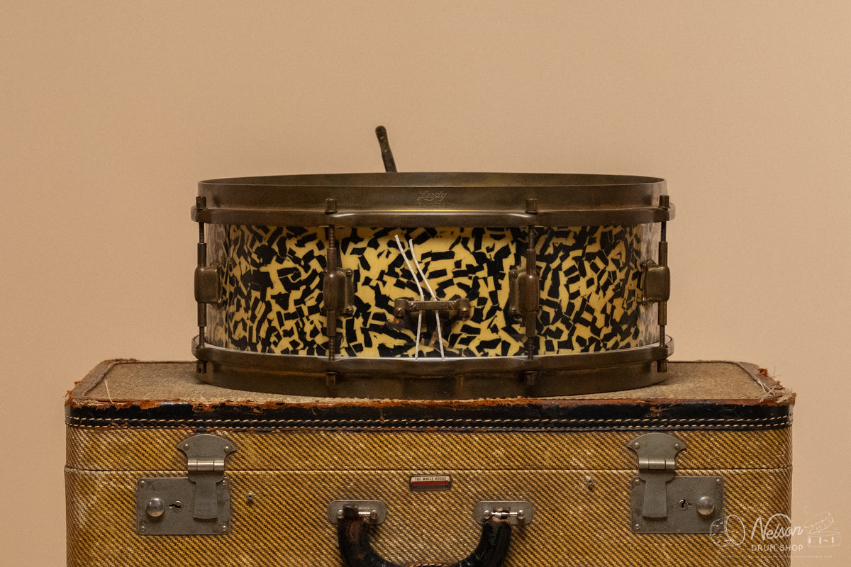 1920s Leedy 'Elite' Professional Model in Black Onyx Signed by Louie Bellson - 5x14