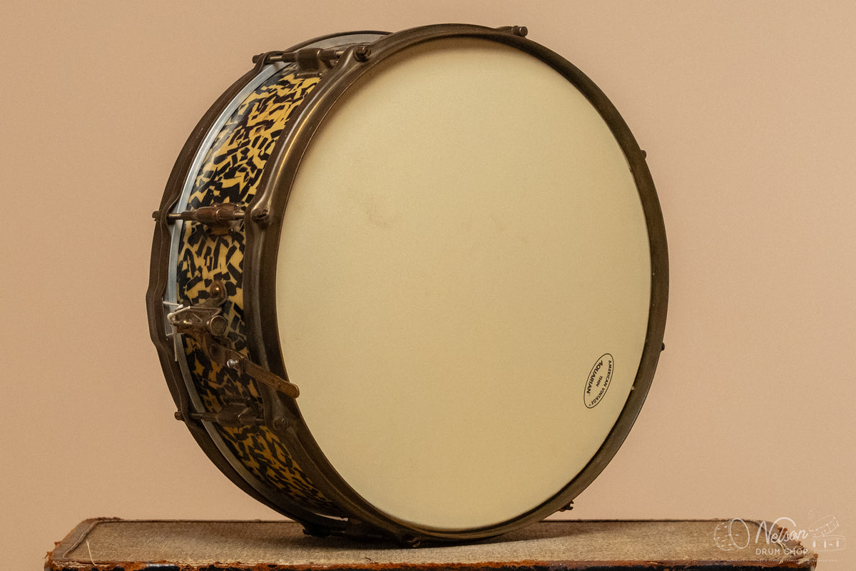 1920s Leedy 'Elite' Professional Model in Black Onyx Signed by Louie Bellson - 5x14