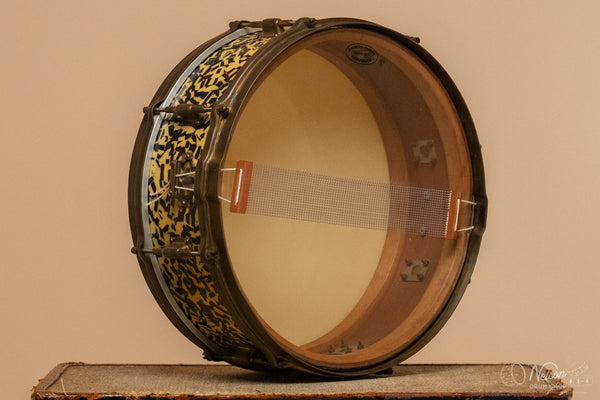1920s Leedy 'Elite' Professional Model in Black Onyx Signed by Louie Bellson - 5x14