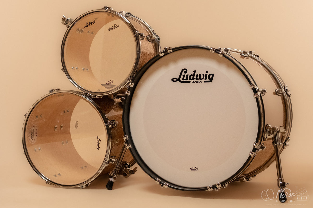Ludwig Classic Maple 'Downbeat' in Champagne Sparkle - 14x20, 14x14, 8x12