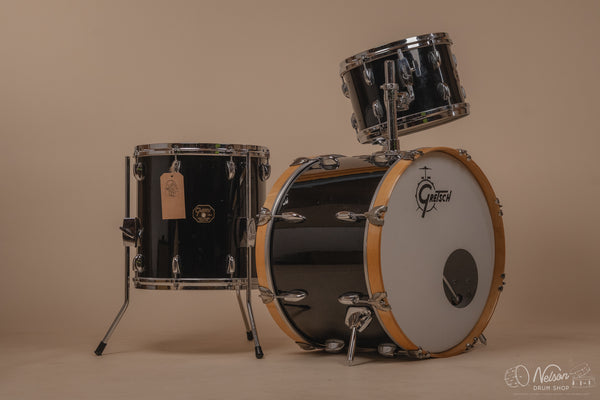 1980s Gretsch 'Progressive Jazz' in Black Nitron - 14x20, 14x14, 8x12