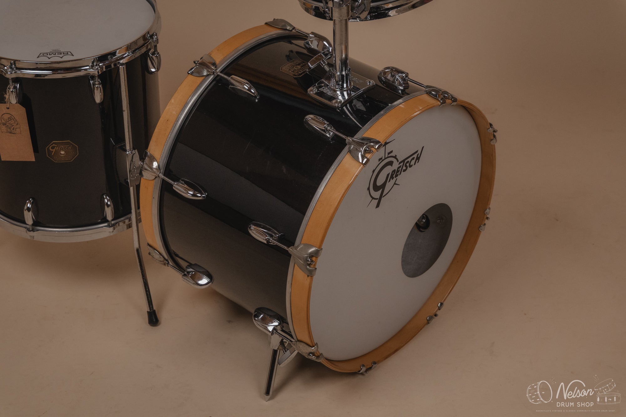 1980s Gretsch 'Progressive Jazz' in Black Nitron - 14x20, 14x14, 8x12