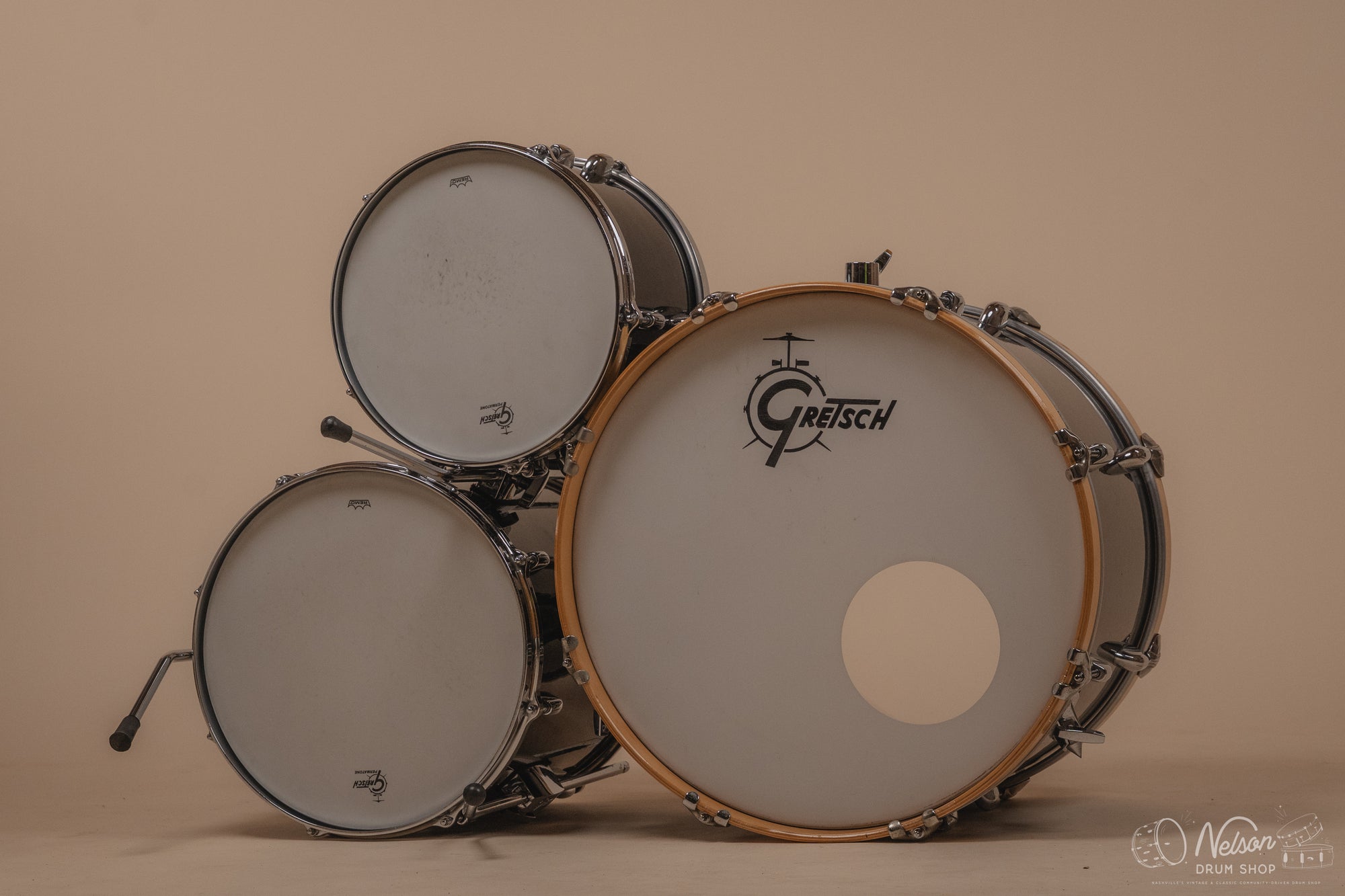 1980s Gretsch 'Progressive Jazz' in Black Nitron - 14x20, 14x14, 8x12