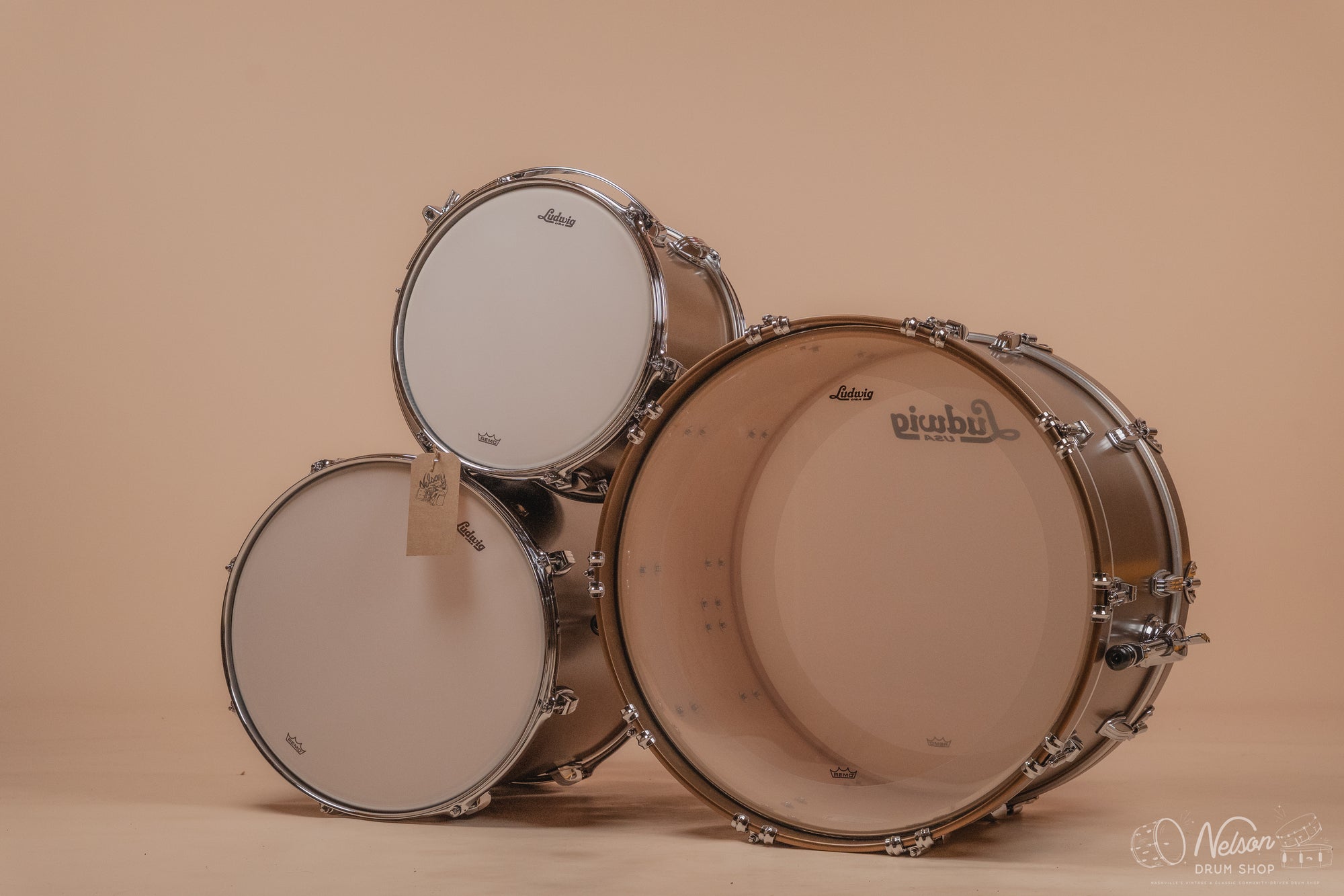 Ludwig Legacy Maple 'Fab' Outfit in Bronze Mist - 14x22, 16x16, 9x13