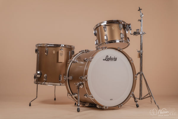 Ludwig Legacy Maple 'Fab' Outfit in Bronze Mist - 14x22, 16x16, 9x13