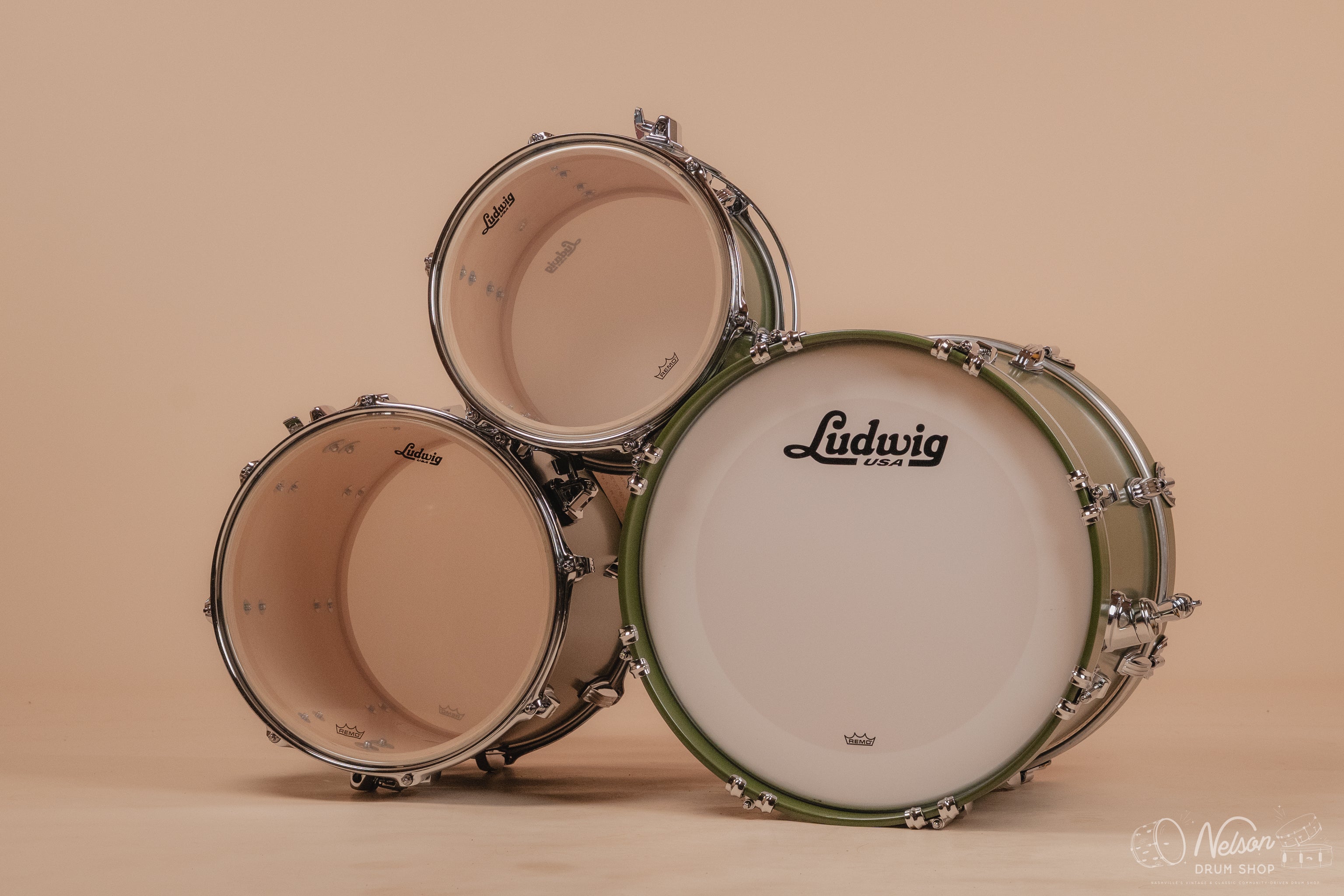 Ludwig Legacy Maple 'Jazzette' Outfit in Heritage Green - 14x18