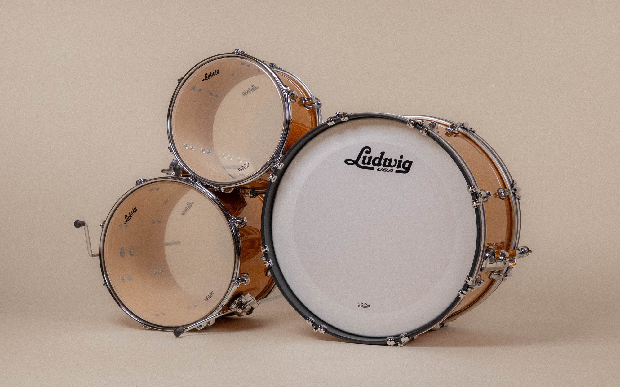 Ludwig Classic Maple - Custom Outfit in Gold Sparkle - 12x20, 12x14, 8x12