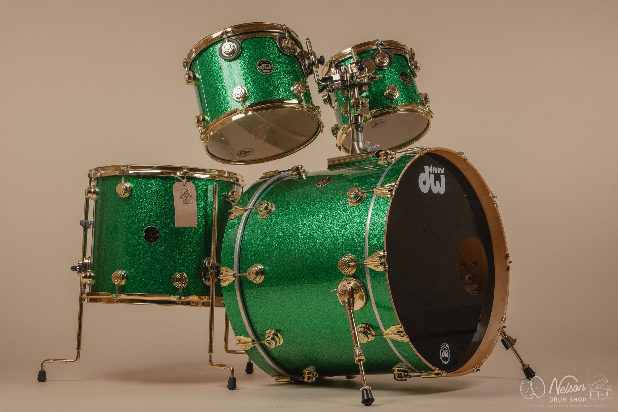 Used 1997 DW Collector's Series Maple in Green Sparkle - 18x22, 14x16, 10x12, 9x10