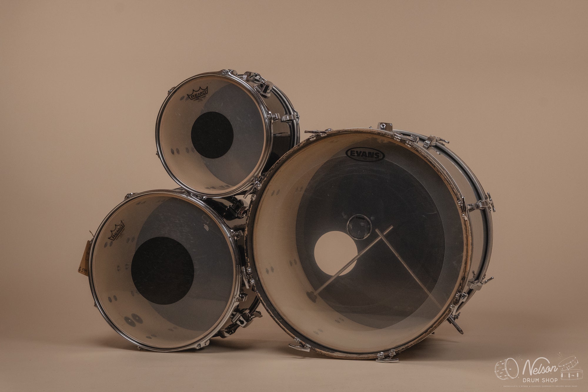 Used Ludwig 'Rocker' in Black - 14x22, 10x16, 8x12