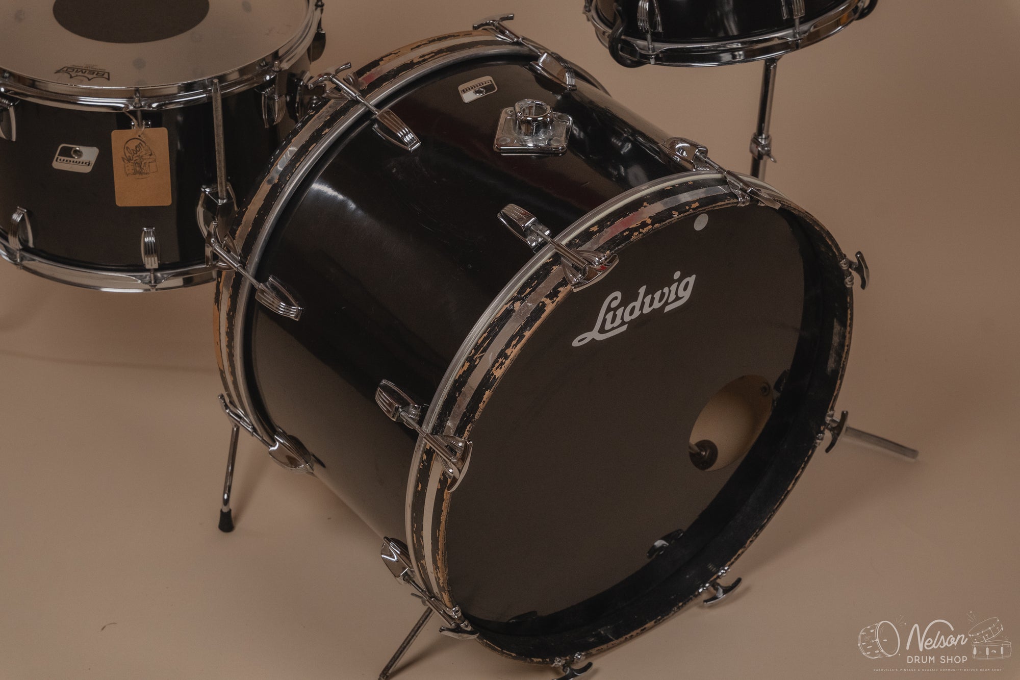 Used Ludwig 'Rocker' in Black - 14x22, 10x16, 8x12
