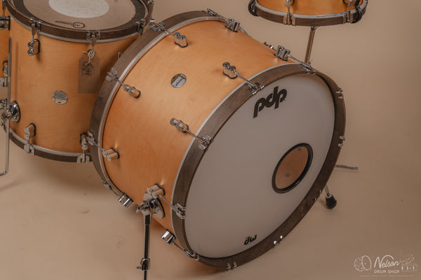 Used PDP Concept Maple in Natural Stain w/Walnut Stain Hoops - 14x24, 16x18, 16x16, 9x13