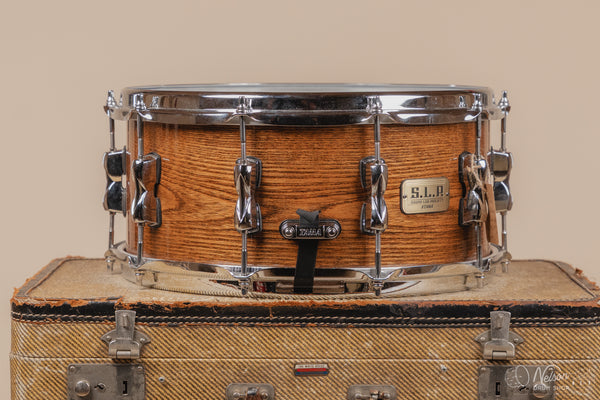 Used Tama "S.L.P." Hickory Snare Drum - Gloss Natural Elm - 6.5x14