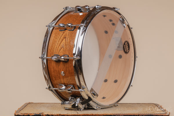 Used Tama "S.L.P." Hickory Snare Drum - Gloss Natural Elm - 6.5x14