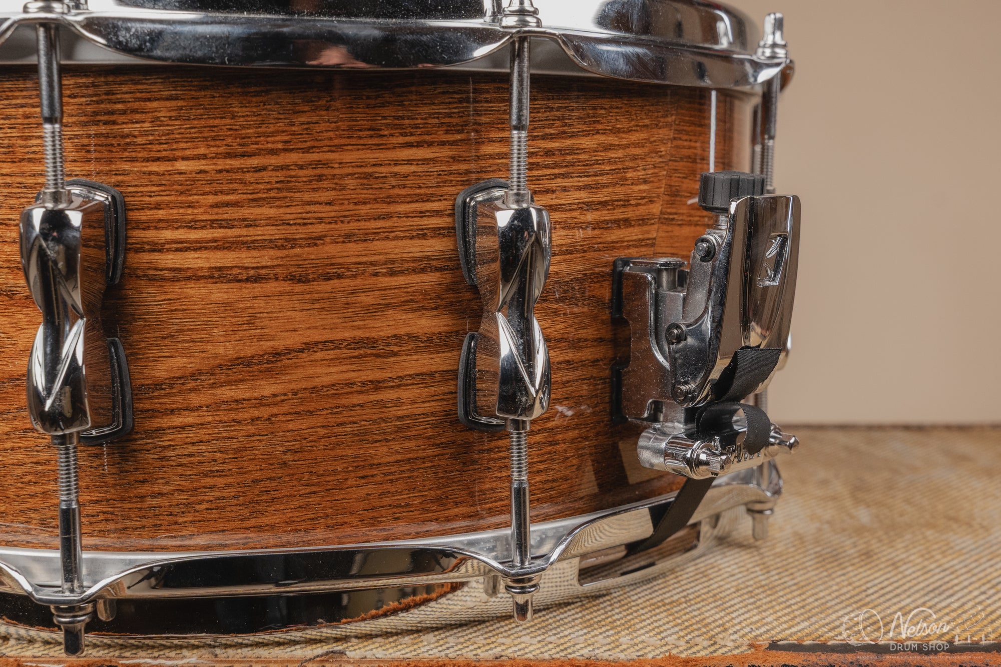 Used Tama "S.L.P." Hickory Snare Drum - Gloss Natural Elm - 6.5x14