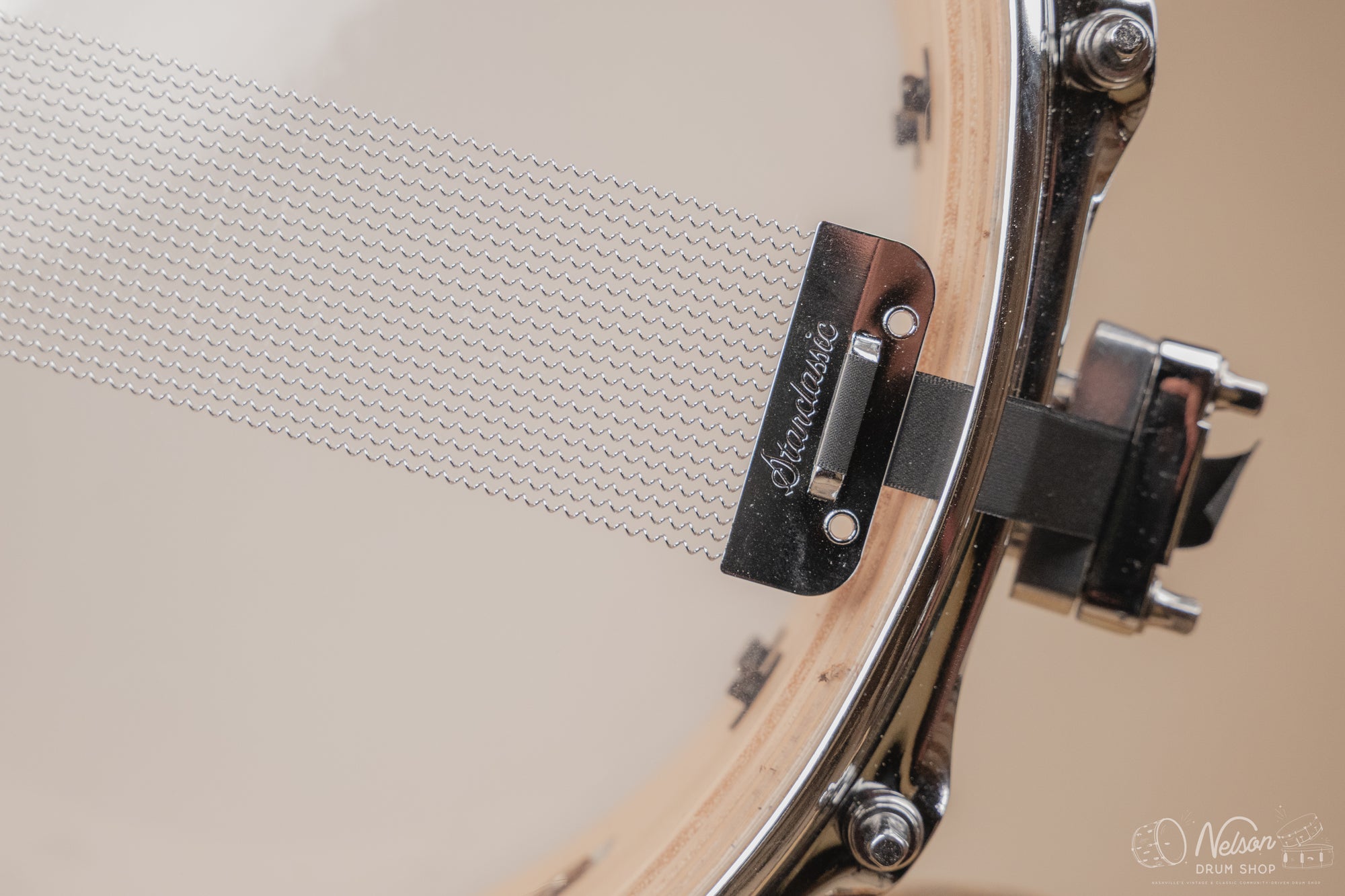 Used Tama "S.L.P." Hickory Snare Drum - Gloss Natural Elm - 6.5x14