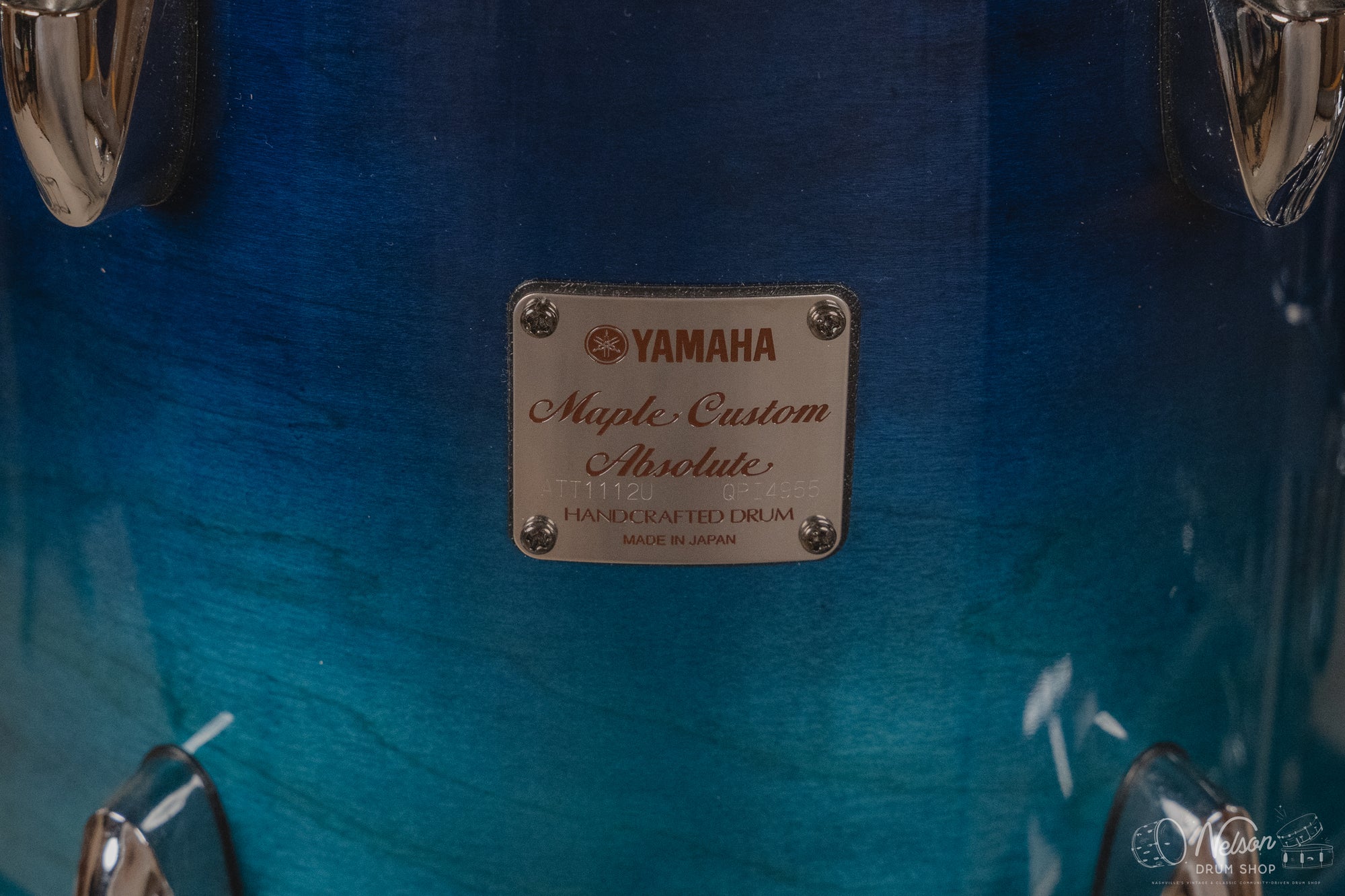 Used Yamaha Maple Custom Absolute Kit in Sea Blue Fade - 16x20, 8x10, 9x12, 12x14