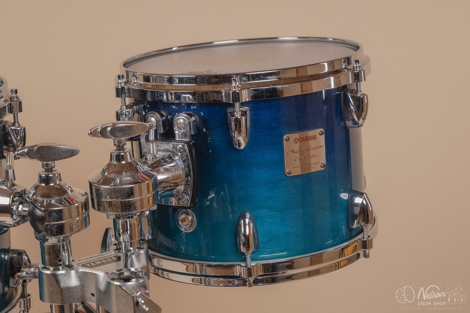Used Yamaha Maple Custom Absolute Kit in Sea Blue Fade - 16x20, 8x10, 9x12, 12x14