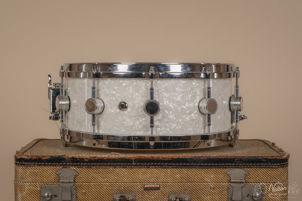 Used Allegra Maple Snare in White Marine Pearl - 6x14
