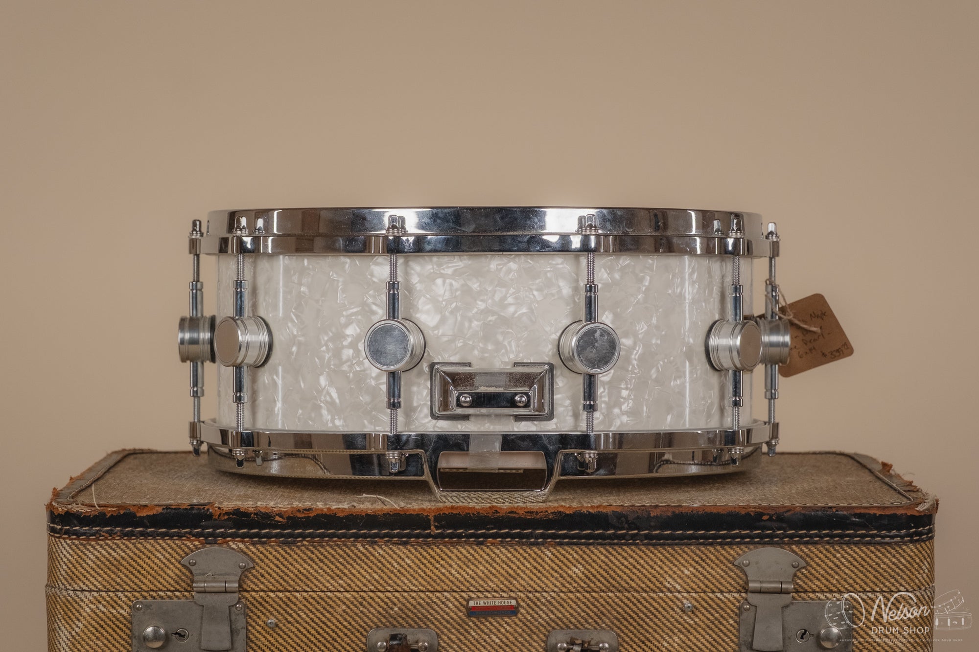 Used Allegra Maple Snare in White Marine Pearl - 6x14