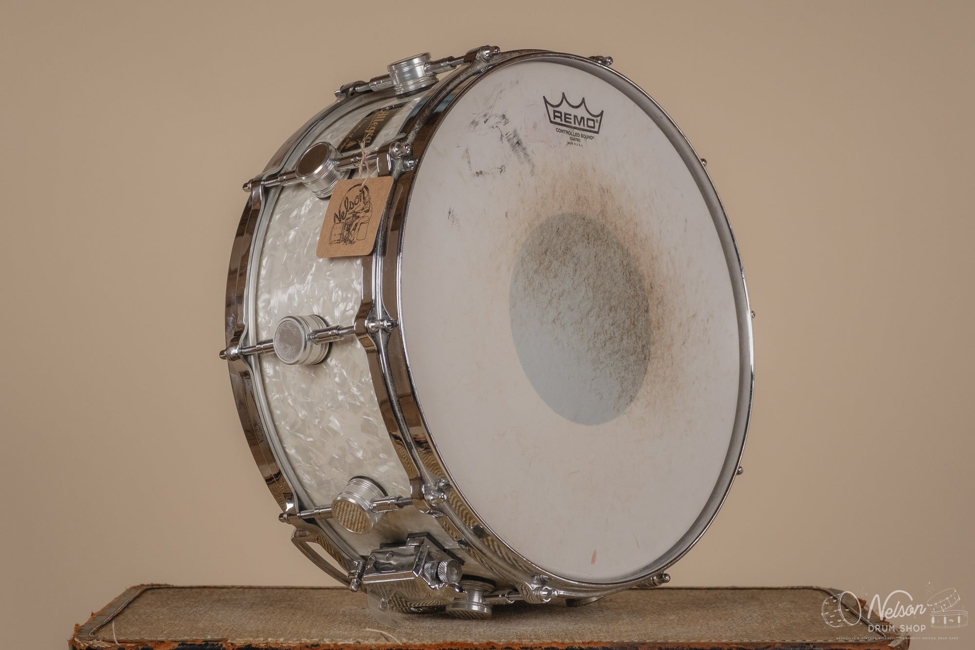 Used Allegra Maple Snare in White Marine Pearl - 6x14