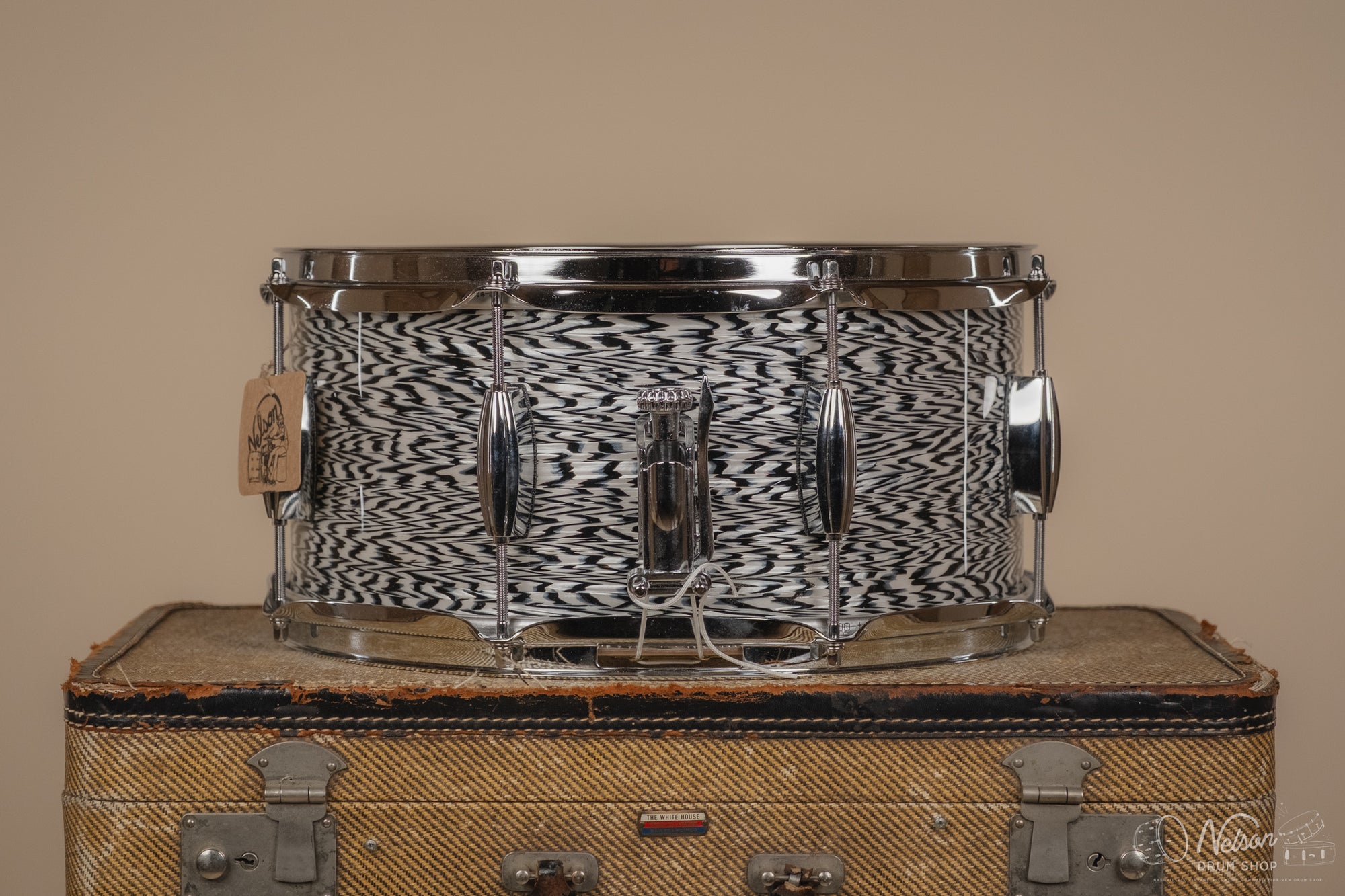 C&C Drum Company Player Date I in Black and White Onyx - 6.5x14