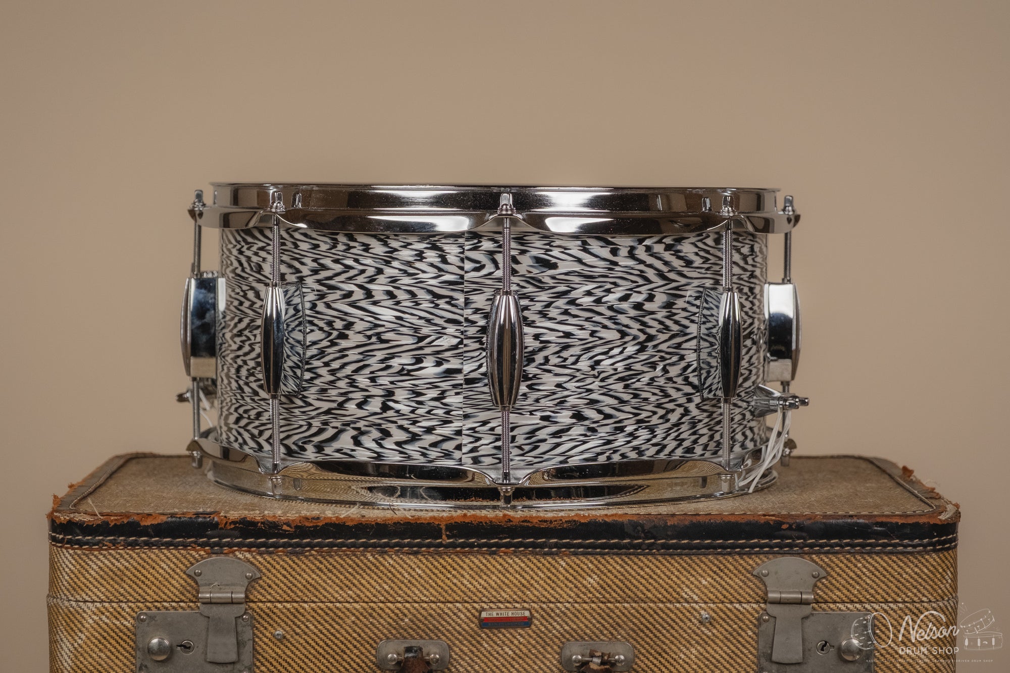C&C Drum Company Player Date I in Black and White Onyx - 6.5x14