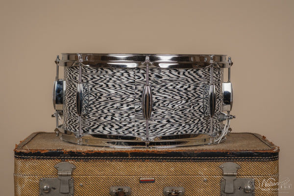 C&C Drum Company Player Date I in Black and White Onyx - 6.5x14