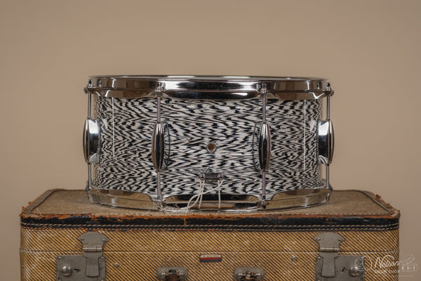 C&C Drum Company Player Date I in Black and White Onyx - 6.5x14