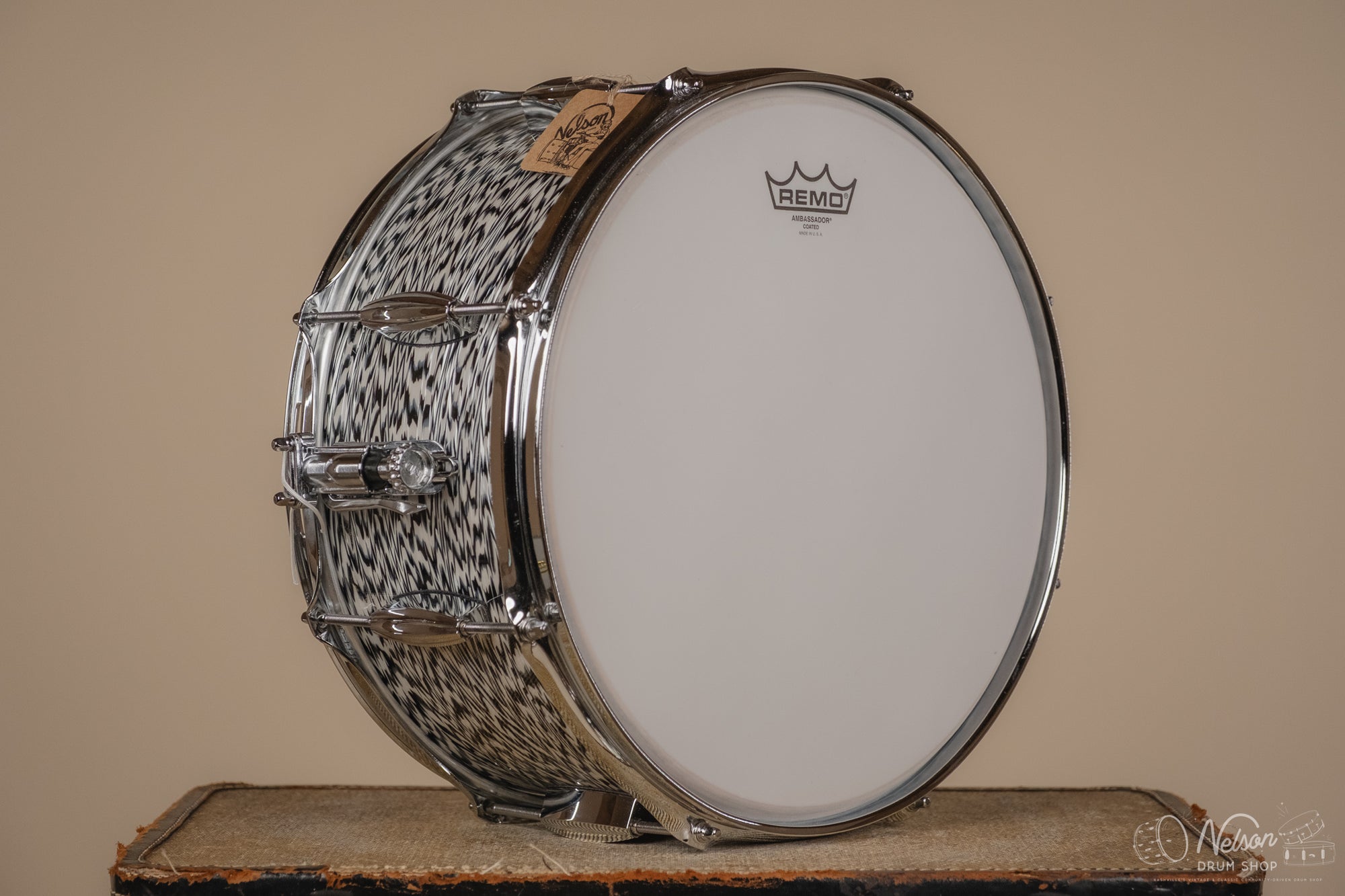 C&C Drum Company Player Date I in Black and White Onyx - 6.5x14