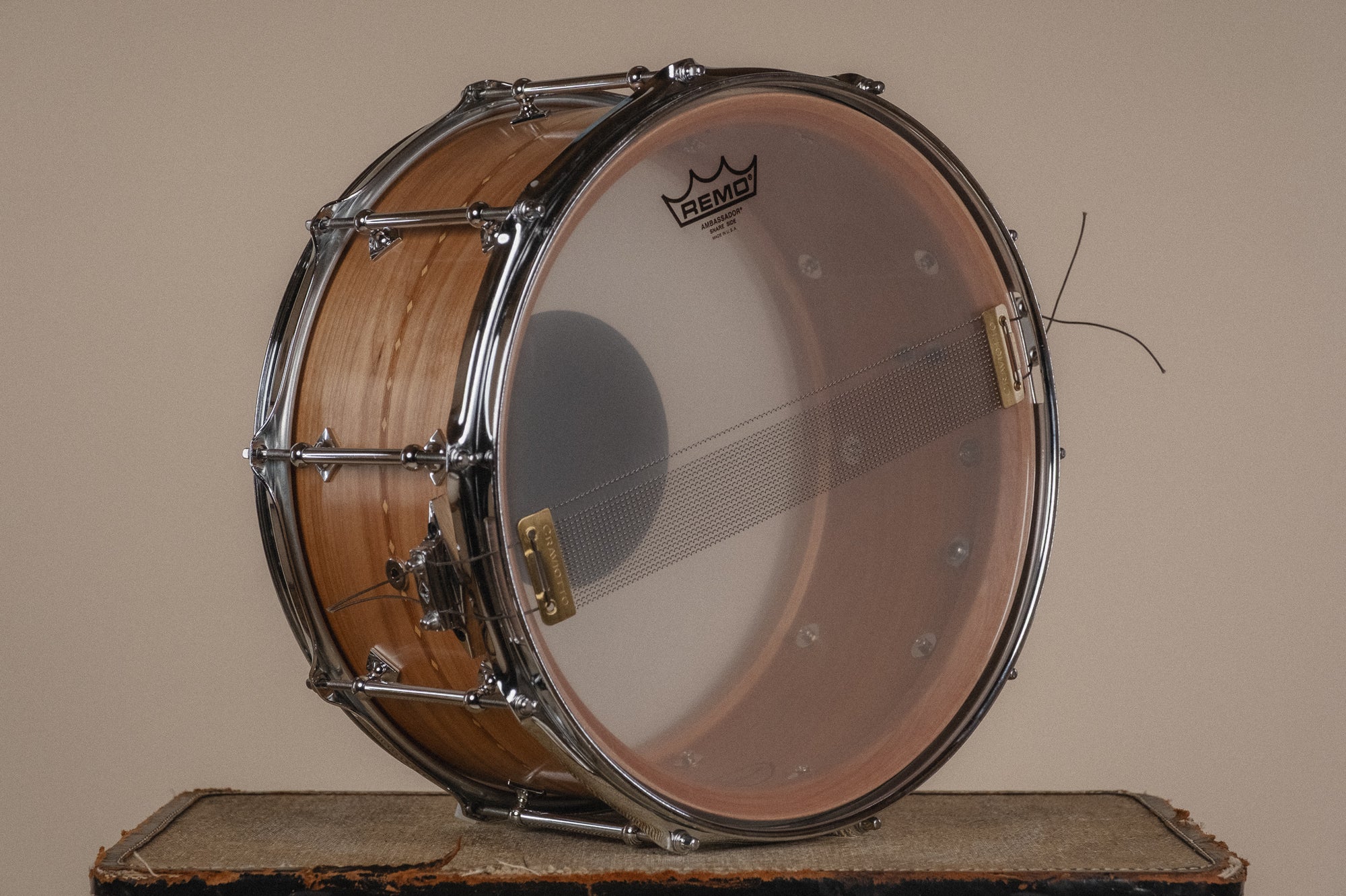 2014 Craviotto Johnny Signed Red Birch Snare - 7x14