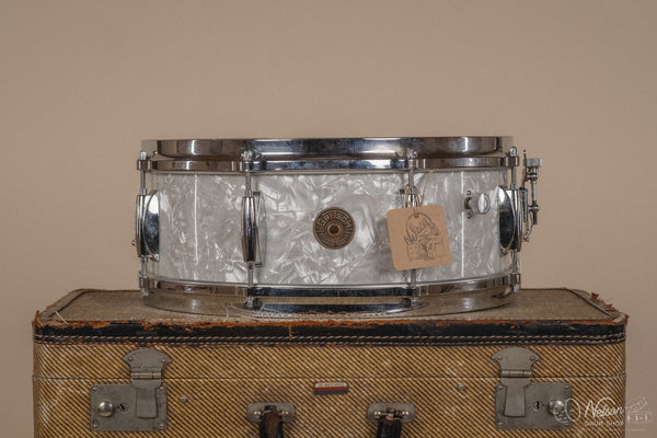 1960s Gretsch Round Badge Renown '4103' in White Marine Pearl - 5.5x14