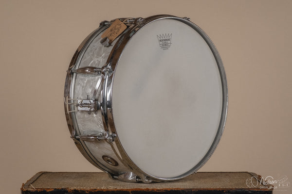 1960s Gretsch Round Badge Renown '4103' in White Marine Pearl - 5.5x14