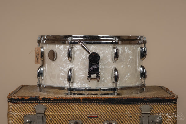 1950s Gretsch Broadkaster 'Floor Show' in White Pearl - 6.5x14