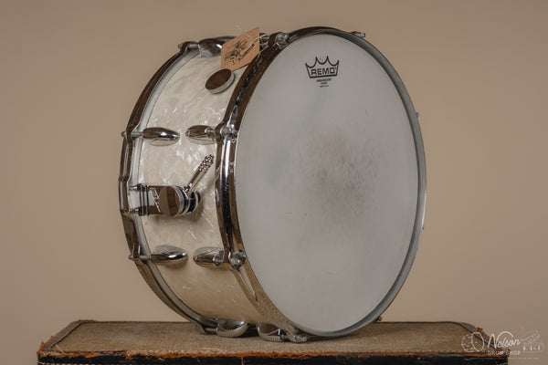1950s Gretsch Broadkaster 'Floor Show' in White Pearl - 6.5x14
