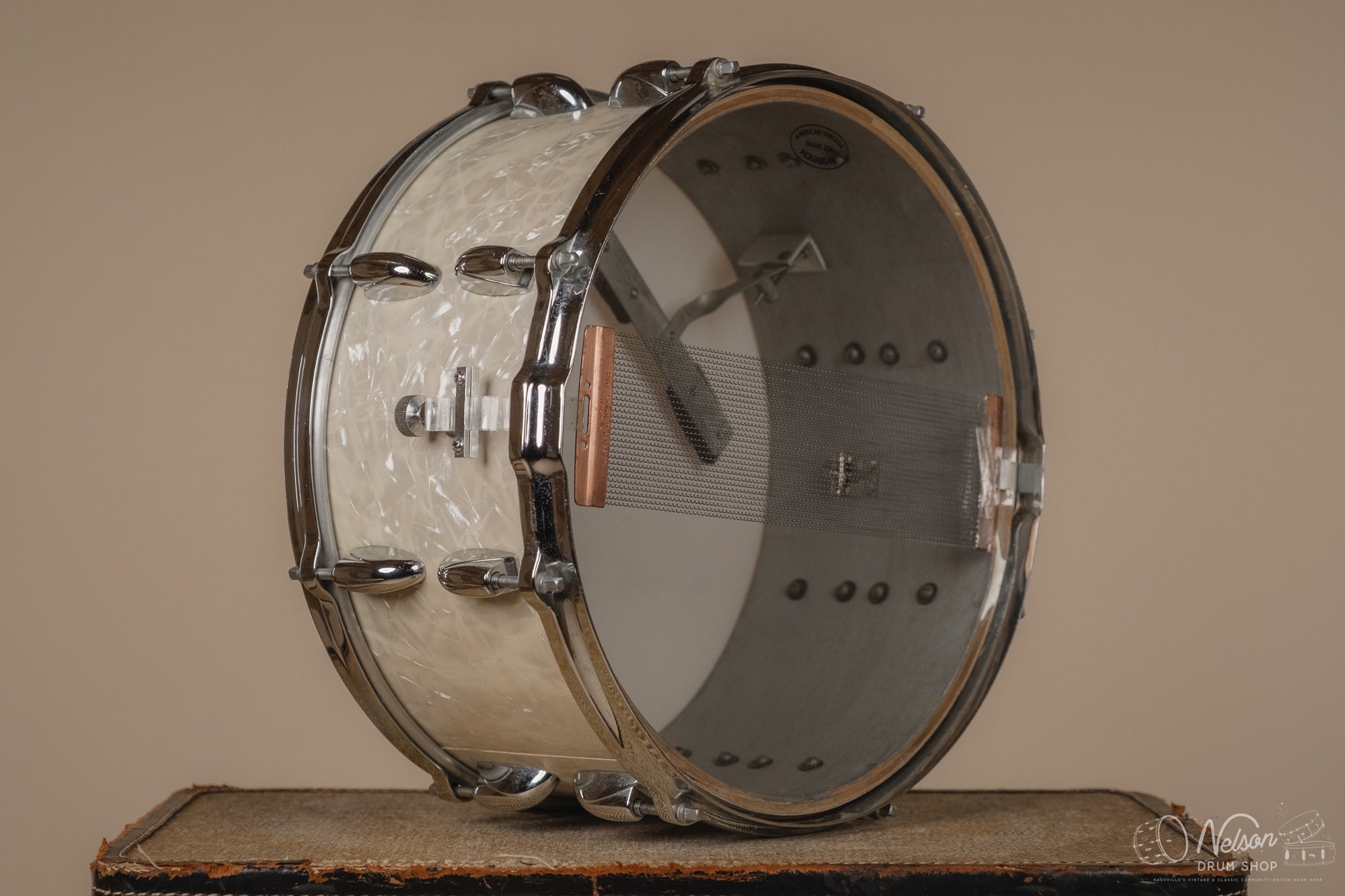 1950s Gretsch Broadkaster 'Floor Show' in White Pearl - 6.5x14