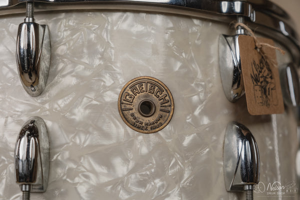 1950s Gretsch Broadkaster 'Floor Show' in White Pearl - 6.5x14