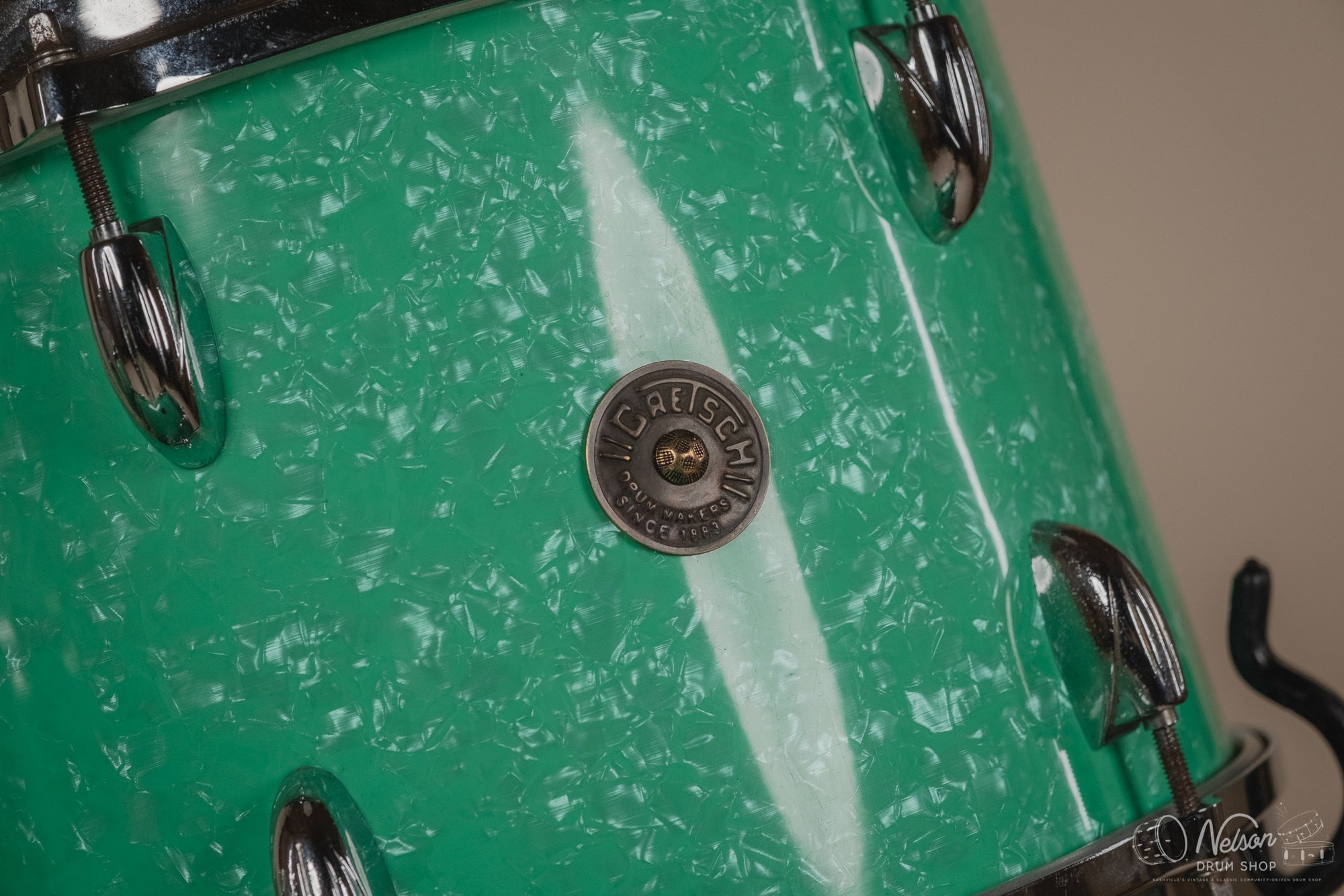 1950/60s Gretsch Re-wrapped in Mint Marine Pearl - 14x22, 16x16, 9x13