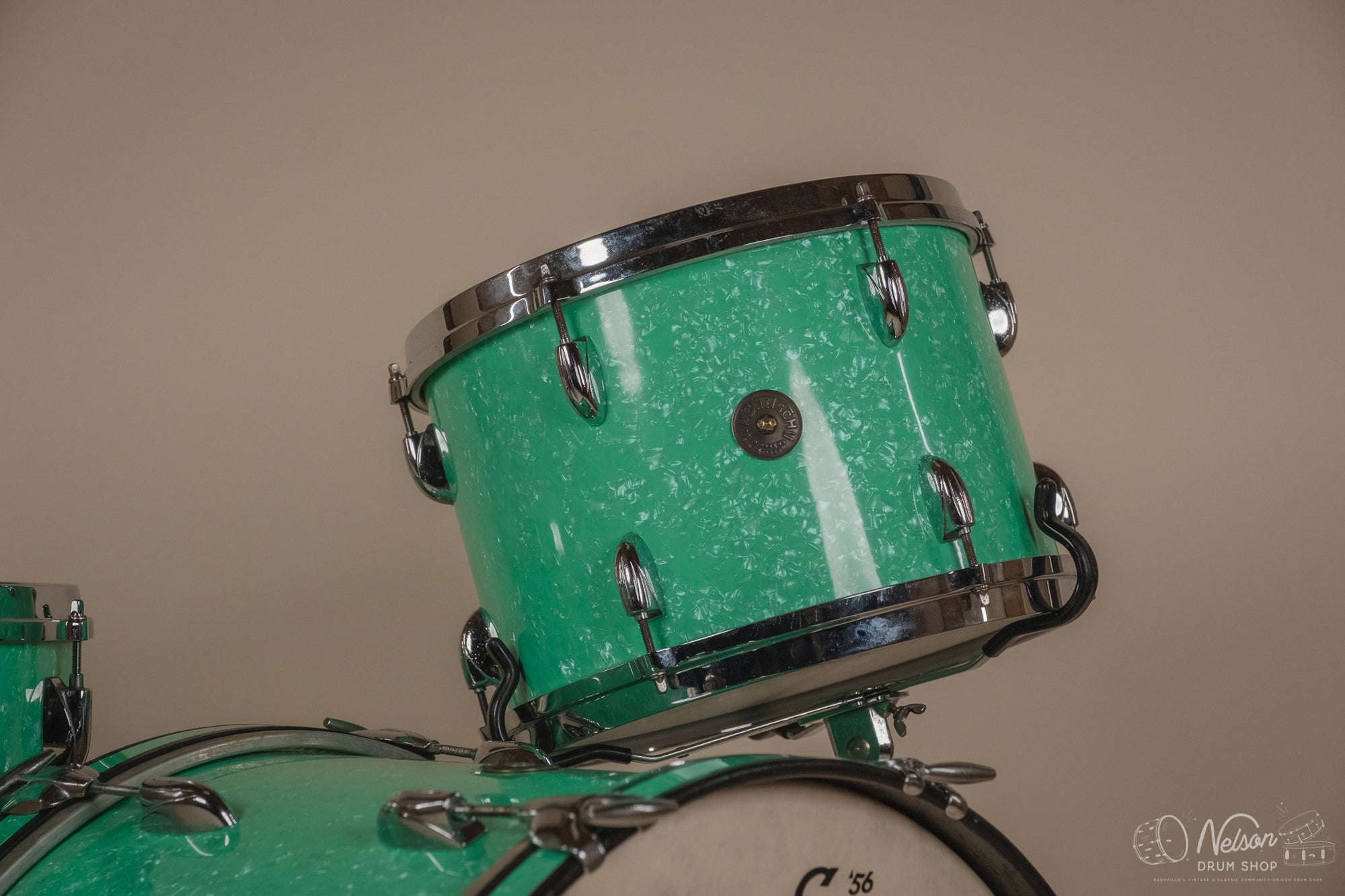 1950/60s Gretsch Re-wrapped in Mint Marine Pearl - 14x22, 16x16, 9x13