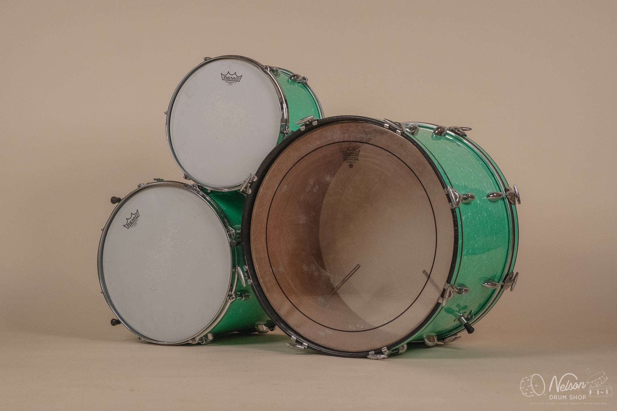 1950/60s Gretsch Re-wrapped in Mint Marine Pearl - 14x22, 16x16, 9x13